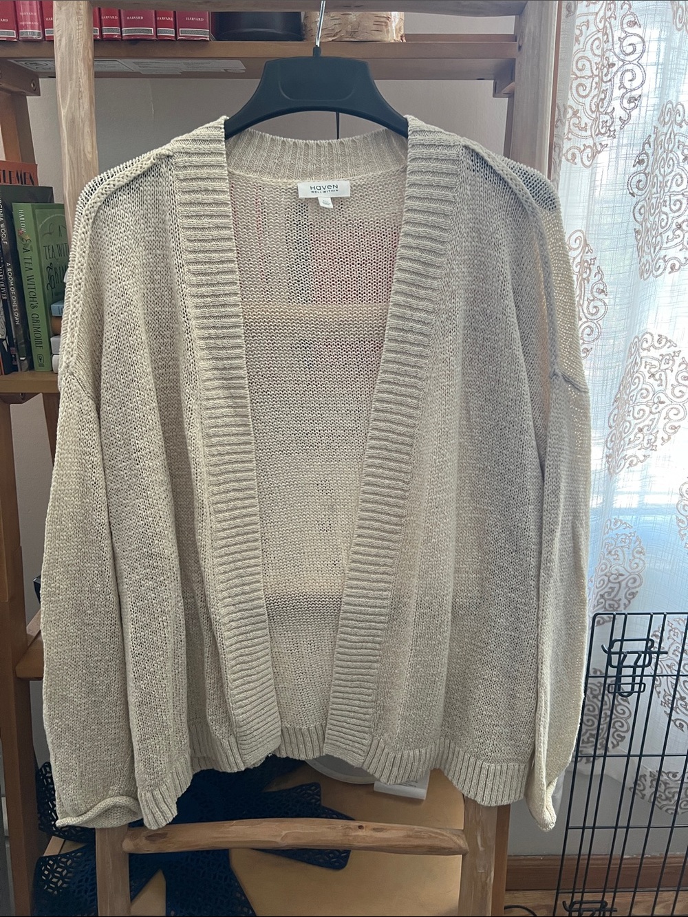 Haven Lightweight Cream Open-Front Cardigan